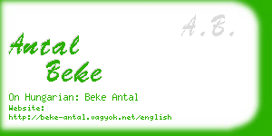 antal beke business card